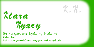 klara nyary business card